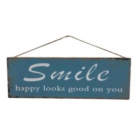 Wooden English Phrase Hanging Plaque Sign Clothing Store Cafe Bar Wall Art Decoration Slogan Sign,Blue