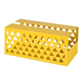 Tinplate Tissue Holder Box Geometric Hollow Facial Napkin Tissue Box Cover - Yellow