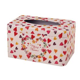 Tinplate Tissue Box Holder Cartoon Facial Napkin Tissue Box Cover for Home Office Bar - Sweet Heart