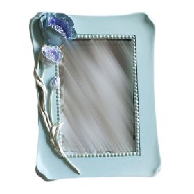 Blue 4x6 Resin Picture Frame Tulip Baby Nursery Decor Photo Frame Family Photo Tabletop Display