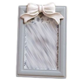 Grey Rectangle 4x6 Resin Wooden Wedding Photo Frame White Bowknot Picture Frame Display