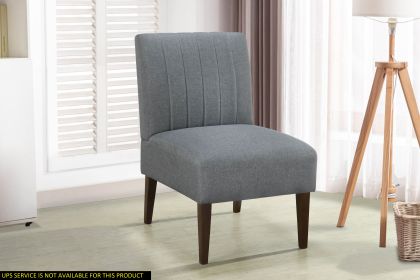 Stylish Comfortable Accent Chair 1pc Gray Fabric Upholstered Plush Seating Living Room Furniture Armless Chair