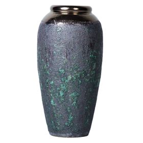 Vintage Smoke Ceramic Vase 7"D x 14"H - Artisanal Piece for Your Home