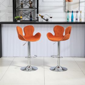 COOLMORE Swivel Bar Stools Set of 2 Adjustable Counter Height Chairs with Footrest for Kitchen, Dining Room