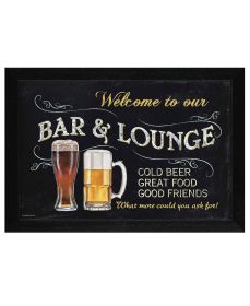 "Welcome to Our Bar" by Artisan Debbie Dewitt, Ready to Hang Framed Print, Black Frame