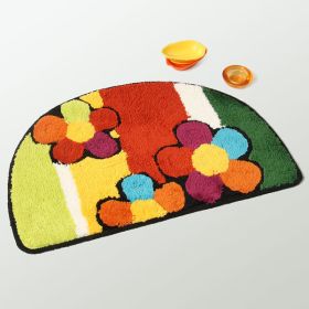 Naomi - [Flower & Stripes] Kids Room Rugs (15.7 by 24.8 inches)