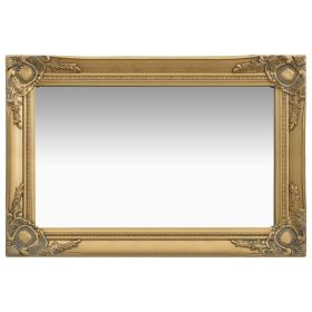 Wall Mirror Baroque Style 23.6"x15.7" Gold