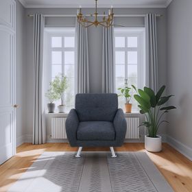 Black Grey Linen Living Room Sofa Set