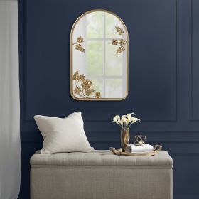 Arched Metal Floral Wall Mirror