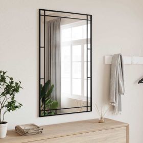 Wall Mirror Black 23.6"x39.4" Rectangle Iron