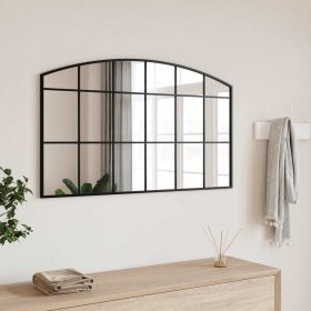Wall Mirror Black 39.4"x23.6" Arch Iron