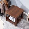 Classic brown Side Table,2-Tier Small Space End Table,Modern Night Stand,Sofa table,Side Table with Storage Shelve