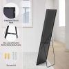 Floor Standing Mirror, Wall Mirror with Stand Aluminum Alloy Thin Frame,31''*71'',Black-rect