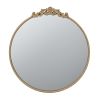 30" x 32" Round Gold Mirror, Wall Mounted Mirror with Metal Frame for Bathroom Living Room