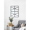 16" x 23" Rectangular Wooden Wall Mirror with Antique Black Frame, Vertical or Horizontal Home Decor for Living Room, Set of 2