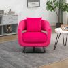 House hold Upholstered Tufted Living Room Chair Textured velvet Fabric Accent Chair with Metal Stand