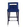 Suede Velvet Barstool with nailheads Living Room Chair2 pcs Set - 30 inch Seater height