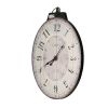 18" x 29" Antique White Oval Wall Clock, Traditional Vintage Home Decor Clock