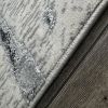 Shifra Luxury Area Rug in Gray with Silver Abstract Design