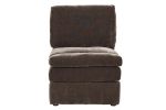 Contemporary 1pc Armless Chair Modular Chair Sectional Sofa Living Room Furniture Mink Morgan Fabric- Suede