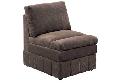 Contemporary 1pc Armless Chair Modular Chair Sectional Sofa Living Room Furniture Mink Morgan Fabric- Suede