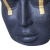 Ceramic Face Sculpture Vase in Black with Gold Accent - Unique and Eye-Catching Home Decor
