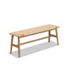 Woven Design Natural Oak Wood Dining Bench Bed Bench for Dining Room, Bedroom, Bathroom