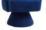 Swivel Accent Chair Armchair, Round Barrel Chair in Fabric for Living Room Bedroom, Blue