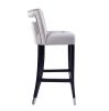 Suede Velvet Barstool with nailheads Dining Room Chair2 pcs Set - 30 inch Seater height
