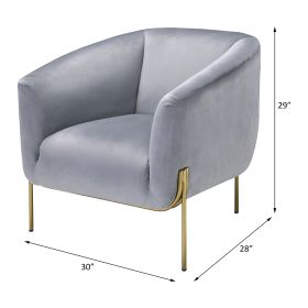 ACME Carlson Accent Chair, Gray Velvet & Gold 59790