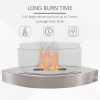 HOMCOM Ethanol Fireplace, 23.5" Tabletop 0.15 Gallon Stainless Steel 215 Sq. Ft., Burns up to 2 Hours, Silver