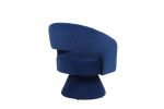 Swivel Accent Chair Armchair, Round Barrel Chair in Fabric for Living Room Bedroom, Blue
