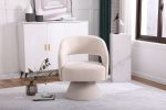 Swivel Accent Chair Armchair, Round Barrel Chair in Fabric for Living Room Bedroom, Beige