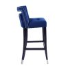 Suede Velvet Barstool with nailheads Living Room Chair2 pcs Set - 30 inch Seater height