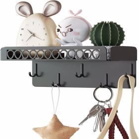 Key hook holder; mail manager and kitchen storage for wall decoration with 5 key hooks