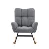 grey teddy fabric rocking chair
