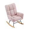 pink teddy fabric rocking chair