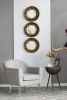 16" Round Wall Mirror with Gold Metal Frame, Mid-Century Modern Accent Mirror for Living Room