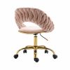 COOLMORE Computer Chair Office Chair Adjustable Swivel Chair Fabric Seat Home Study Chair