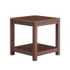 Classic brown Side Table,2-Tier Small Space End Table,Modern Night Stand,Sofa table,Side Table with Storage Shelve