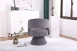 Swivel Accent Chair Armchair, Round Barrel Chair in Fabric for Living Room Bedroom, Grey