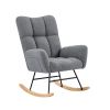 grey teddy fabric rocking chair
